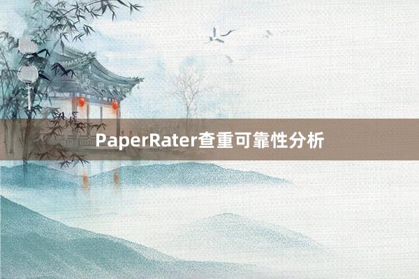 PaperRater查重可靠性分析